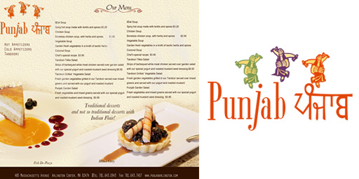 printed menu with images