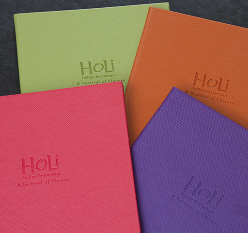 colorful menu covers