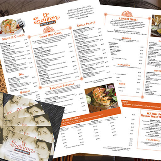 business cards and menus